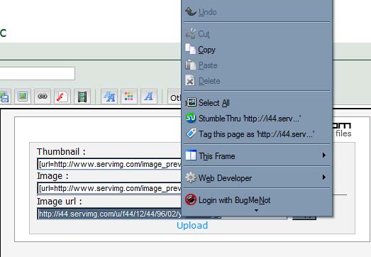 Tutorial: Using the FREE built in image uploader "servimg" Servimg7